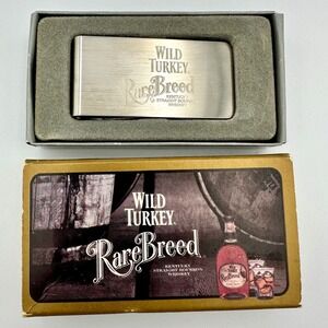 Wild Turkey Rare Breed Stainless Steel Money Clip Zippo Circa 2006